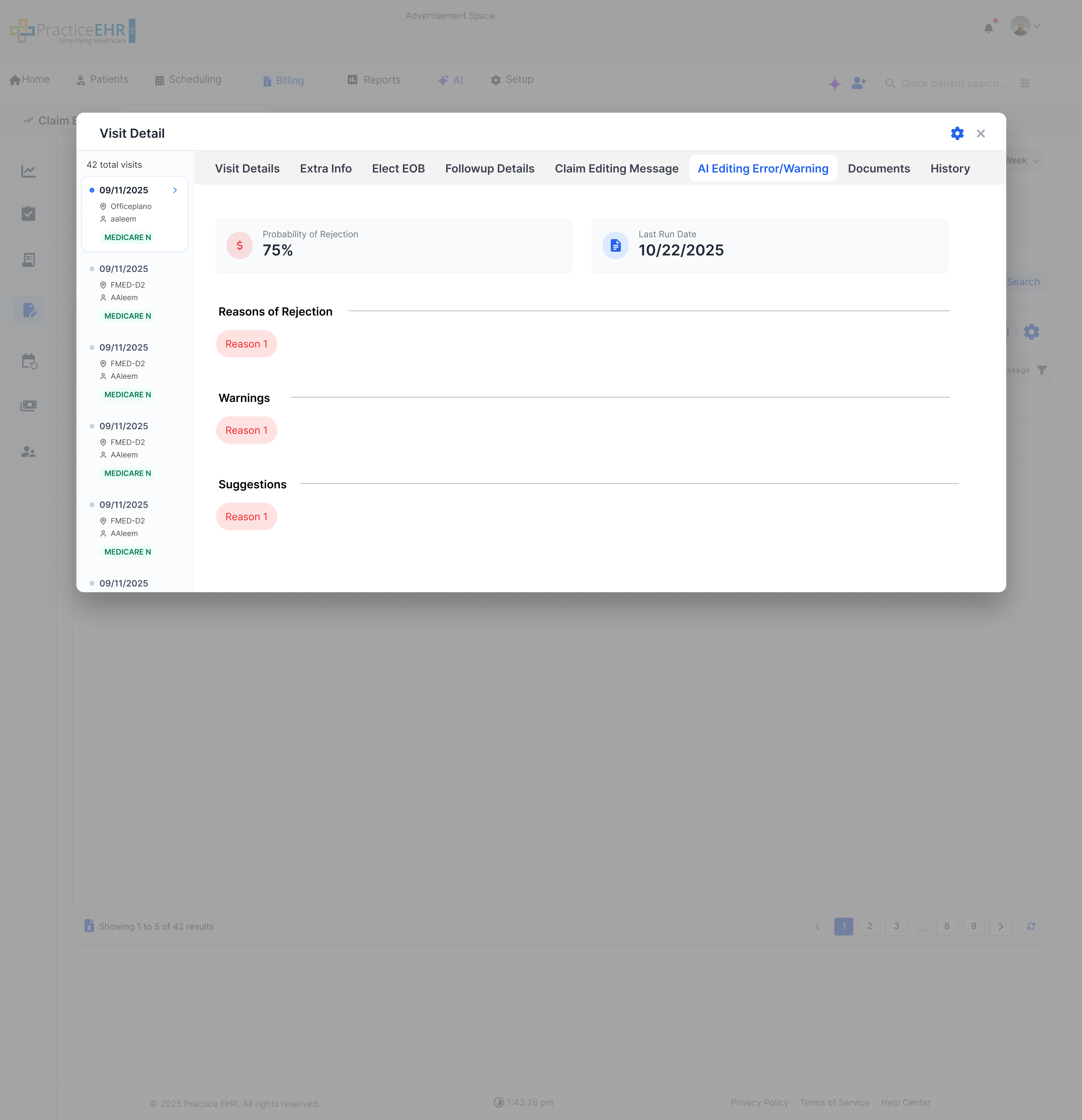 AI Editing Error/Warning Modal